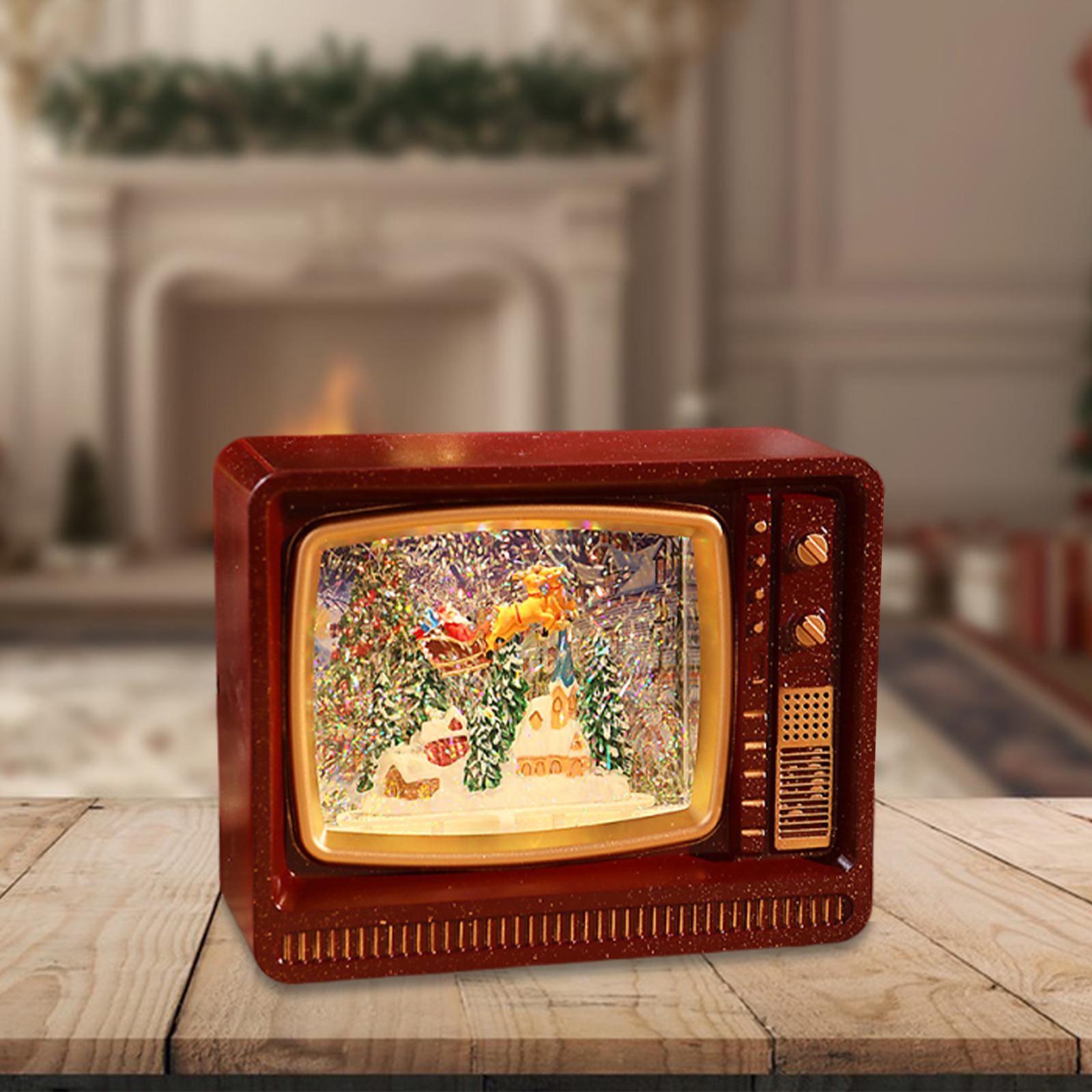 Snow Globe Musical - TV-förmige Musiklicht-Laterne als Schreibtischdekoration für Weihnachtsdörfer