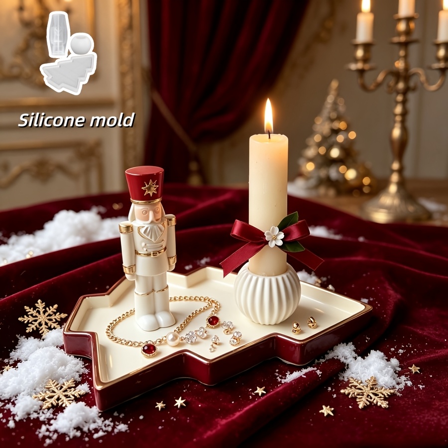 Nutcracker Figurine - 3 Stück Nussknacker-Soldaten Kugelförmige Form, Silikonform