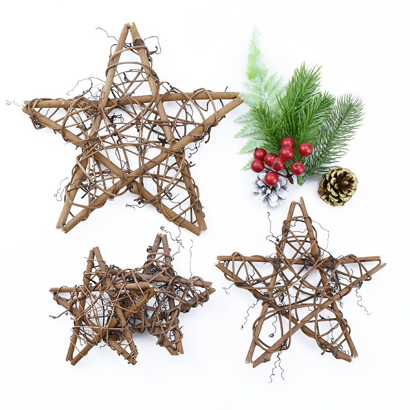 Christmas Wreath Fake - 10/15/20cm Künstliche Blumen für Wand Rattan
