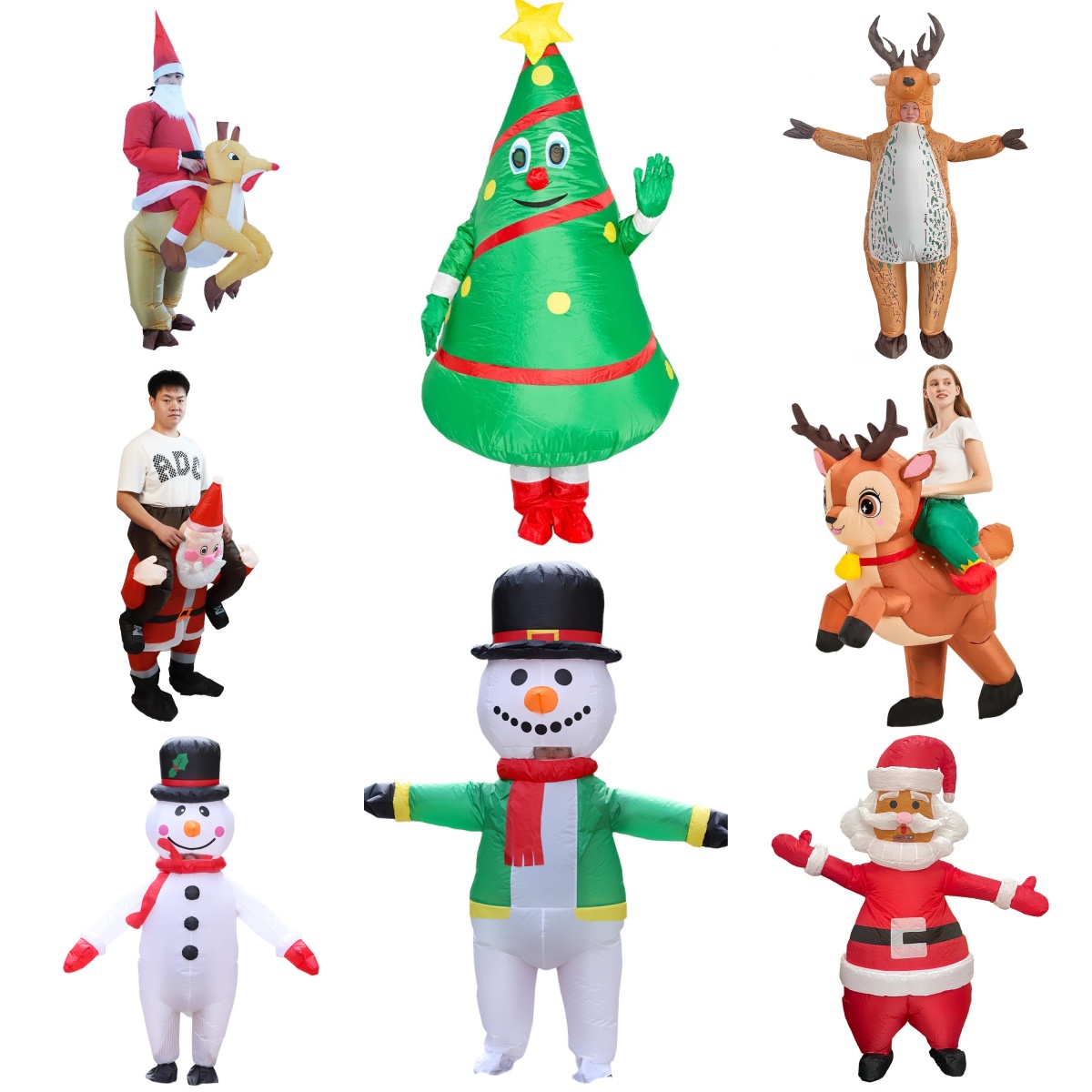 Elf Costume Christmas - Weihnachtliches Lustiges Aufblasbares Kostüm Cosplay Weihnachtsmann