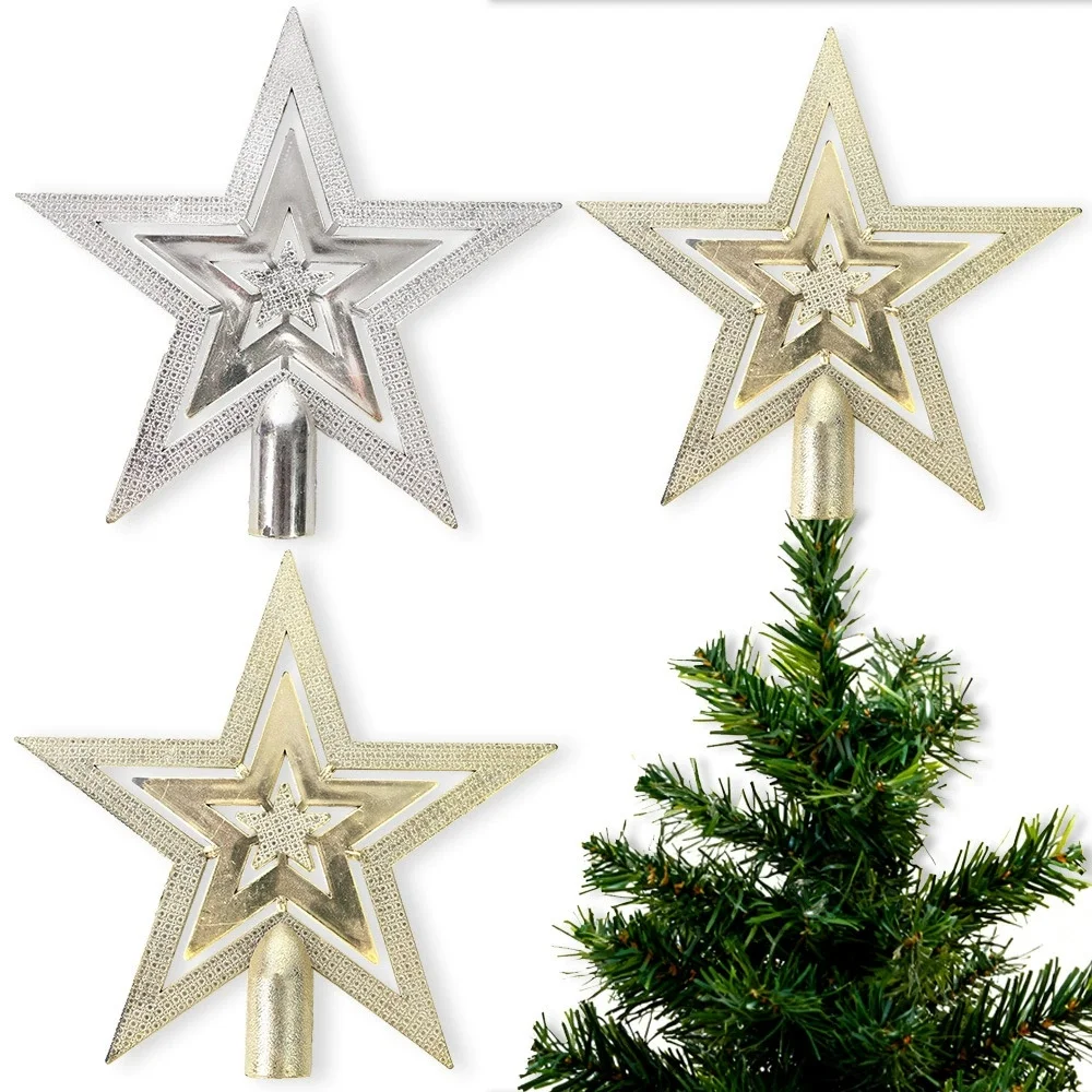 Star Tree Topper - 1-20 Stück Weihnachtsbaum-Spitzenstern, Liebevolle Detaillierte Goldglänzende