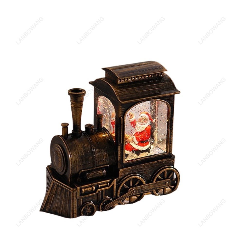 Snow Globe Musical - Weihnachts-Lokomotiv-Ornament, leuchtende, musikalische Schneekugel, Schneefall-Spieluhr, Weihnachtsgeschenk
