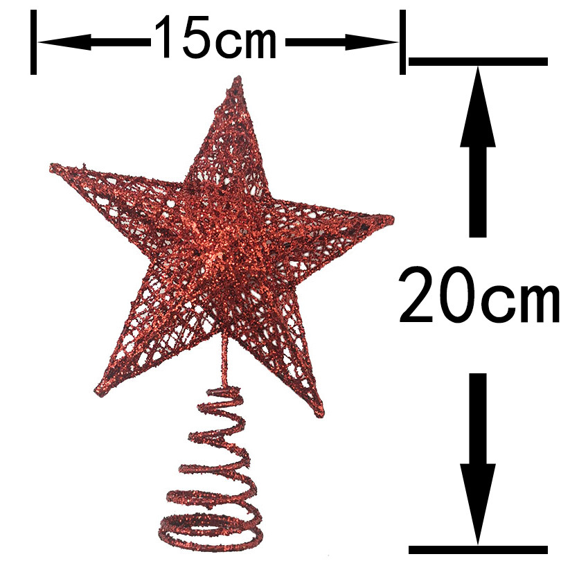 1 stücke 15*20cm Gold Glitter  – Star Tree Topper Bewertung und Preis