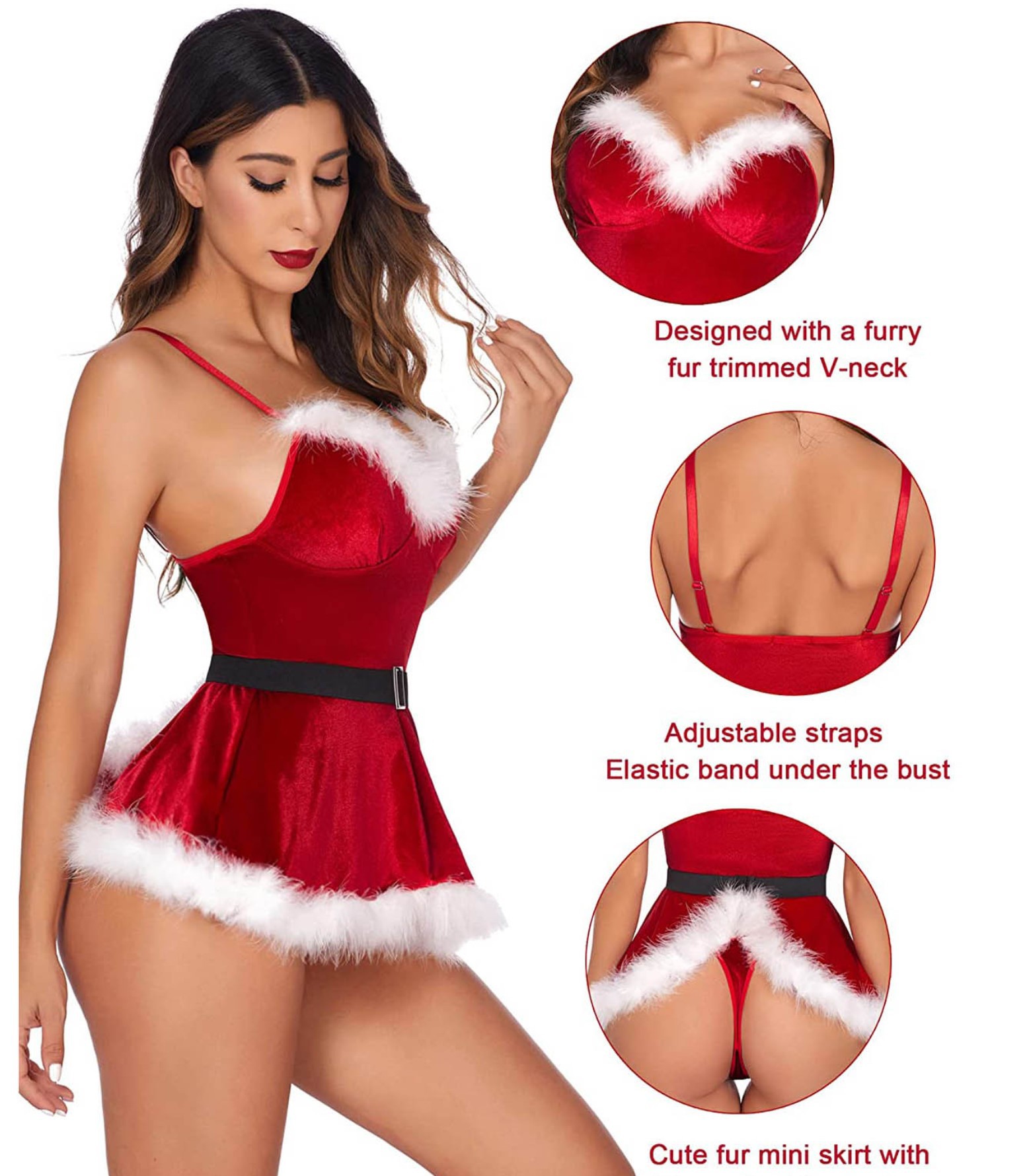 Sexy Nachthemd für Damen, Weih – Elf Costume Christmas Bewertung und Preis