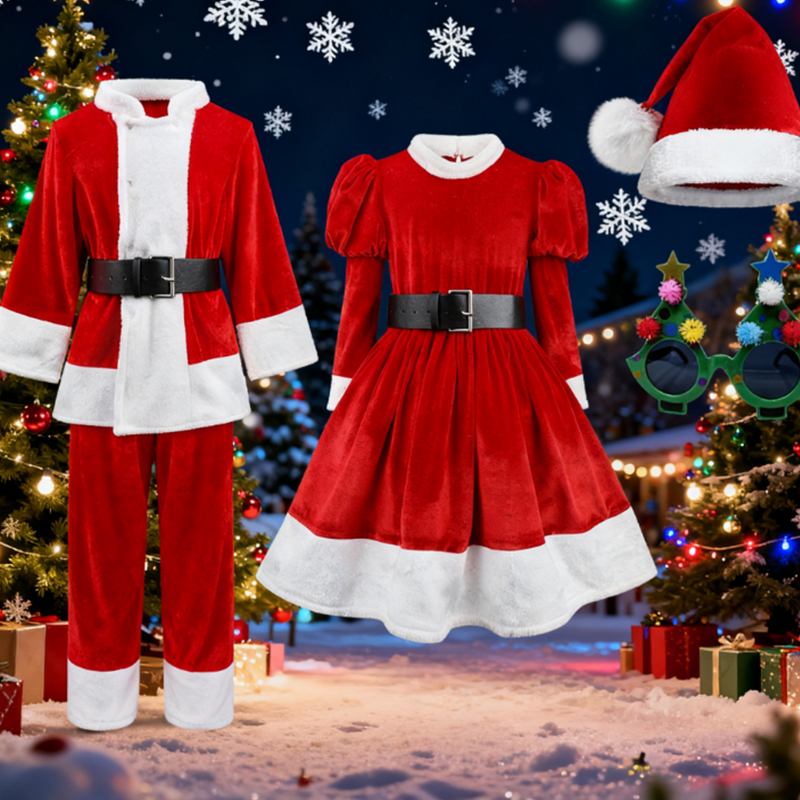4PCS Santa Claus Cosplay Kostü – Elf Costume Christmas Bewertung und Preis