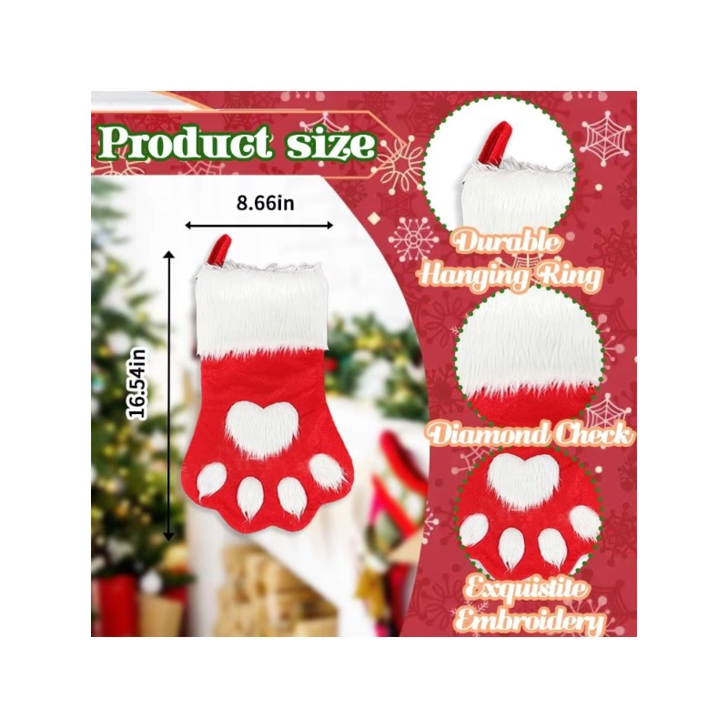Winter-Plüsch-Hundepfoten-Weih – Christmas Stocking Hanging Bewertung und Preis